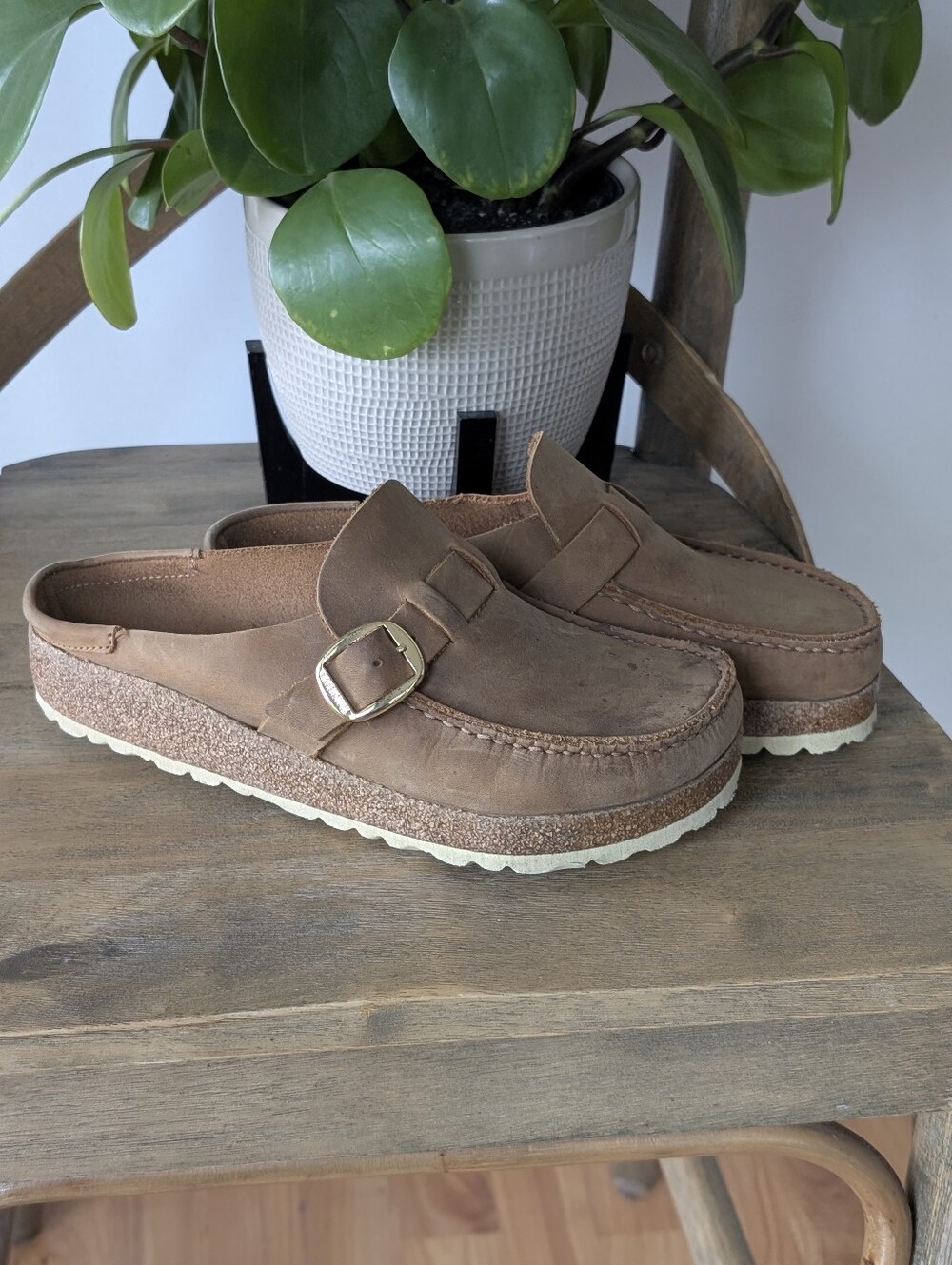 Birkenstock Buckley Clog - Oiled Leather 38 Regular Cognac Brown Tan - Picture 6 of 14